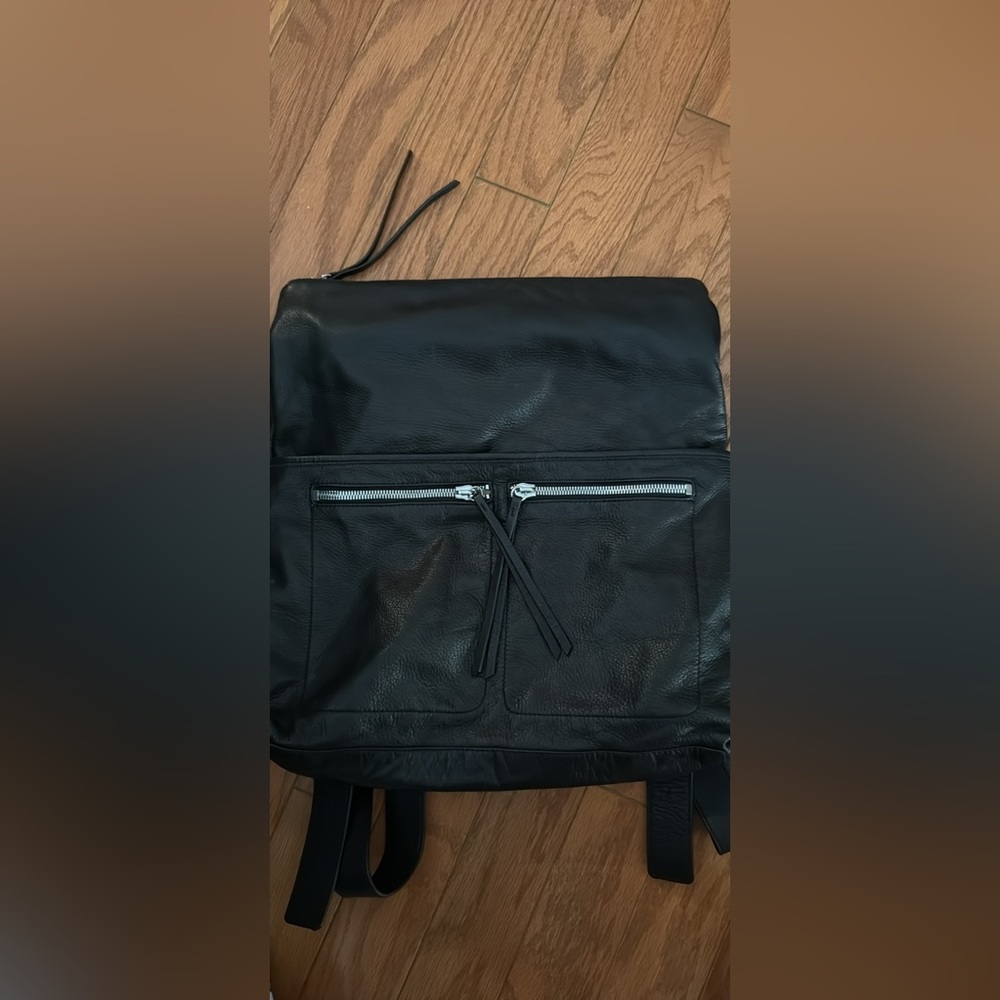 Margot Black Leather Backpack